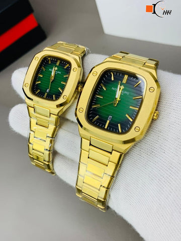 PATEK PHILIPPE COUPLE WATCH STAINLESS STEEL CHAIN