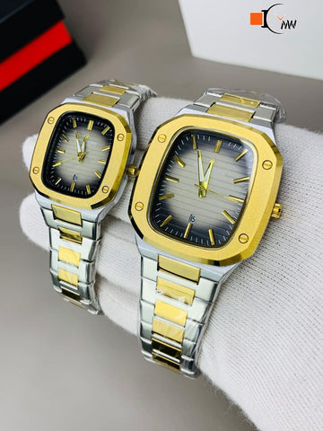 PATEK PHILIPPE COUPLE WATCH STAINLESS STEEL CHAIN