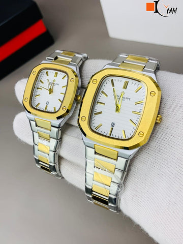 PATEK PHILIPPE COUPLE WATCH STAINLESS STEEL CHAIN