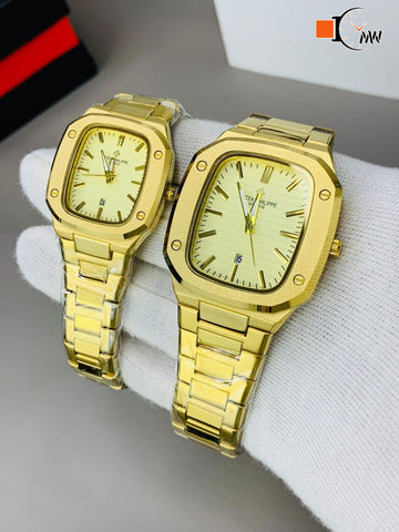 PATEK PHILIPPE COUPLE WATCH STAINLESS STEEL CHAIN