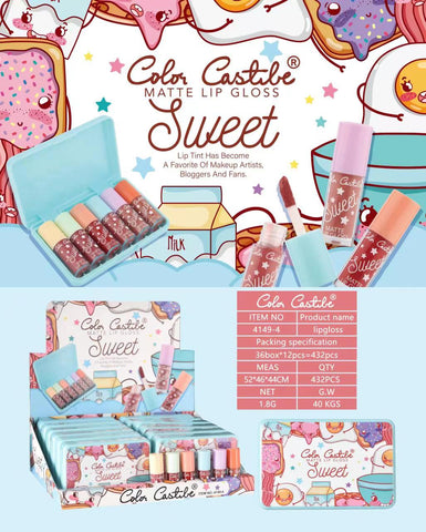 Color Castle Sweet Matte Lip Gloss Set of 6pc