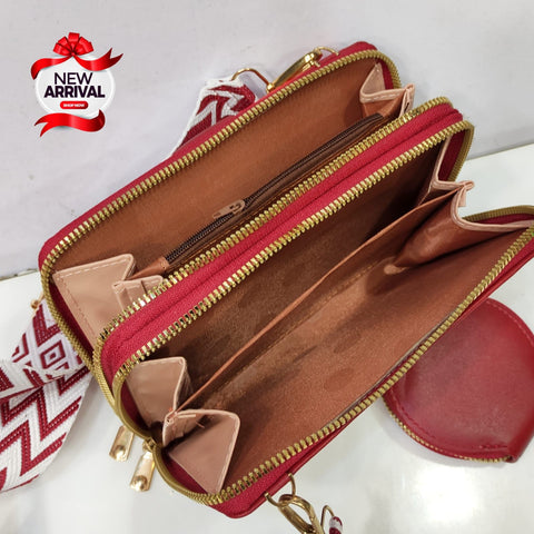 Imported Double Zipper Wallet + Small Pouch