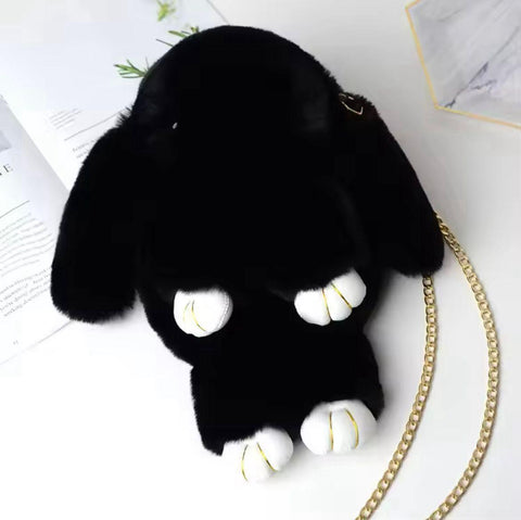 New Rabbit Fur Bag With Long Chain
