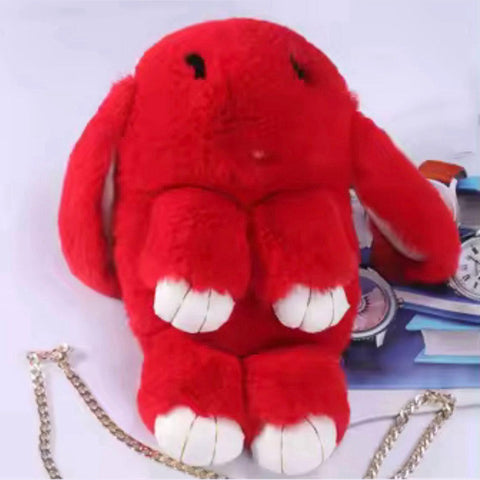 New Rabbit Fur Bag With Long Chain