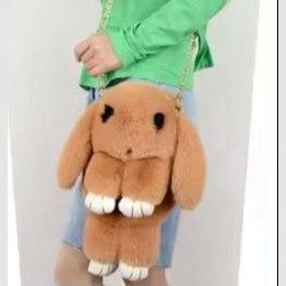 New Rabbit Fur Bag With Long Chain