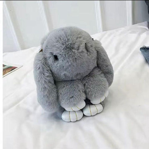 New Rabbit Fur Bag With Long Chain