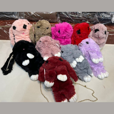 New Rabbit Fur Bag With Long Chain