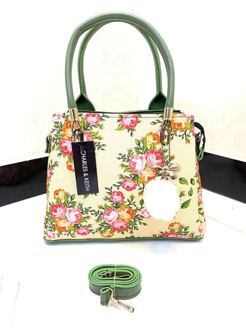 High Quality Floral Bag. Designed with a long belt and 3 portion style