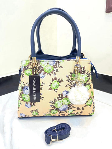 High Quality Floral Bag. Designed with a long belt and 3 portion style