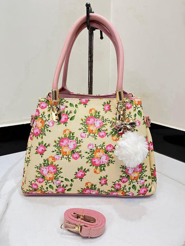 High Quality Floral Bag. Designed with a long belt and 3 portion style