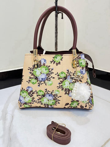 High Quality Floral Bag. Designed with a long belt and 3 portion style