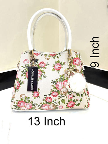 High Quality Floral Bag. Designed with a long belt and 3 portion style