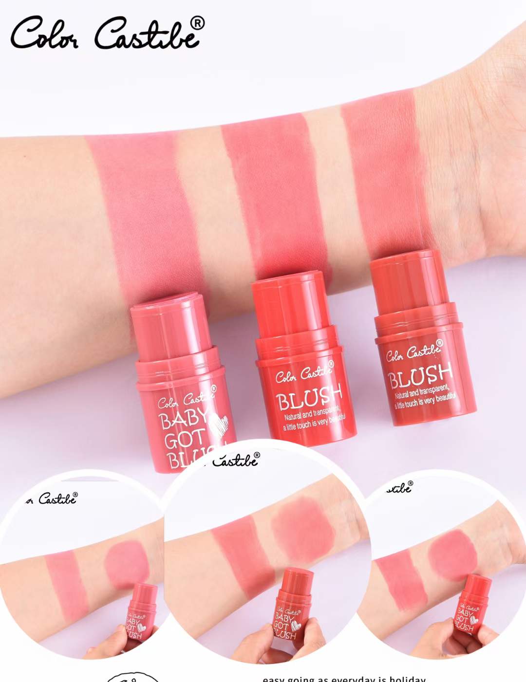 Color Castle Blush Stick Set of 3 Colors  