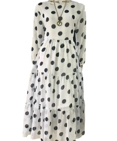 Chiffon Big Dots Print Dress