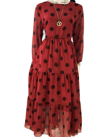 Chiffon Big Dots Print Dress