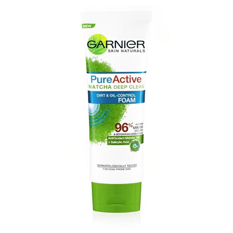 Garniear Pure Active Matcha Deep Clean Dirt & Oil Control Foam 100ml