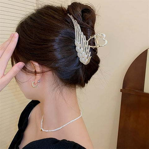 Beautiful Rhinestone Metal Eagle Wing Hair Claw Clip