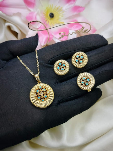 New Delicate fancy Zircon Combo 3pcs Round Shape Set