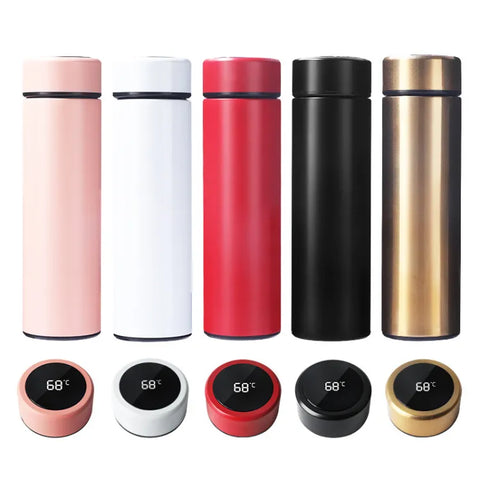 Home.Co- LED Digital Temperature Display Water Bottle Multi Color