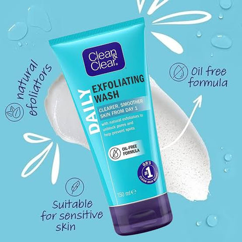 CLEAN & CLEAR EXFOLIATING DAILY WASH 150ML