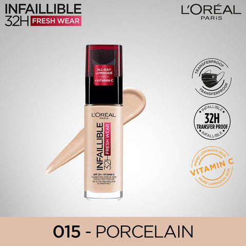 L'Oreal Paris - Infallible 24h Liquid Foundation - 015 Porcelain
