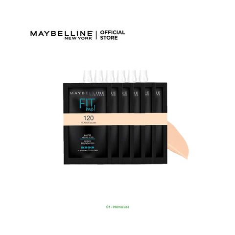 Maybelline New York- Fit Me Matte & Poreless Liquid Foundation 5ml Sachet 120 - Box of Six Sachets