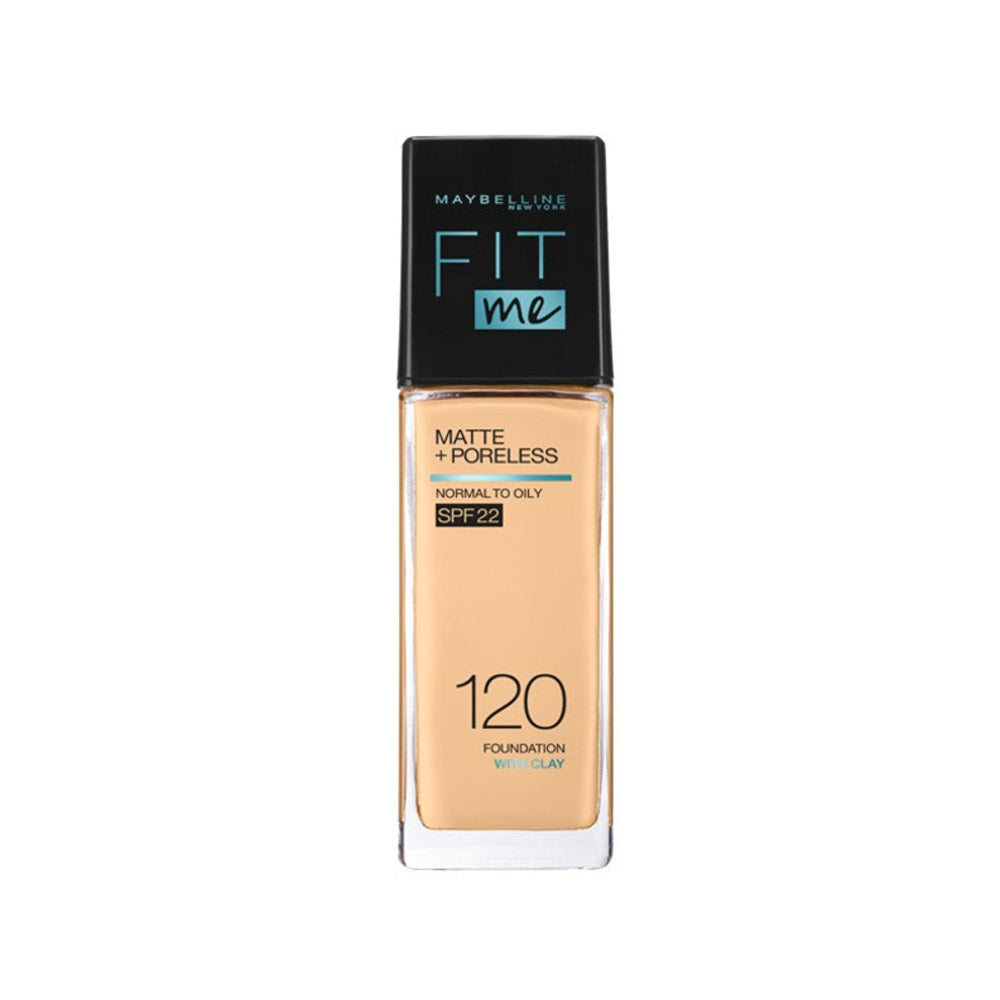 Maybelline NY New Fit Me Matte + Poreless Liquid Foundation SPF 22 - 120 Classic Ivory 30ml - For Normal to Oily Skin