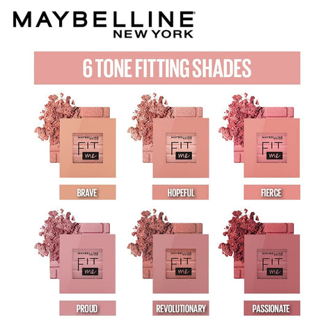 Maybelline New York- Blush, True to Colour Result, Fit Me Mono Blush, 60 Passionate, 4.5 g