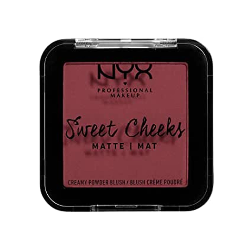 Nyx Professional Makeup Sweet Cheeks Creamy Powder Blush Matte, Bang Bang, Red Riot, 0.17 Ounce