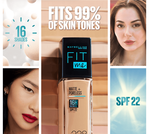 Maybelline New York- New Fit Me Matte + Poreless Liquid Foundation SPF 22 - 230 Natural Buff 30ml - For Normal to Oily Skin