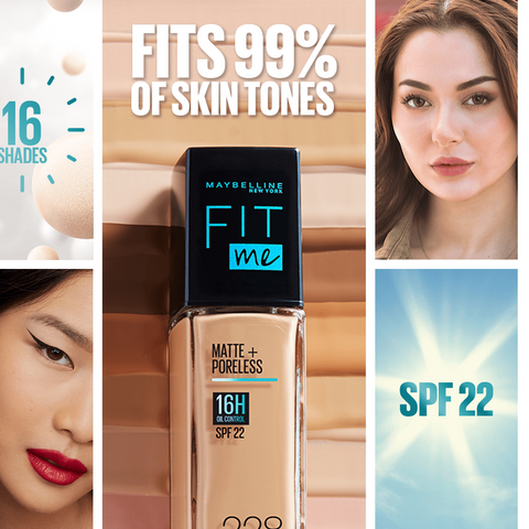 Maybelline New York- New Fit Me Matte + Poreless Liquid Foundation SPF 22 - 130 Buff Beige 30ml - For Normal to Oily Skin