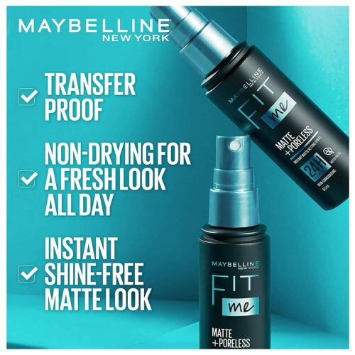 Maybelline New York Fit Me Matte + Poreless Setting Spray, 60 Ml